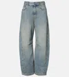 Loewe Anagram Barrel-leg Jeans In Blue