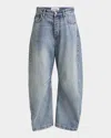Loewe Anagram Barrel Leg Jeans In Washed Denim