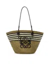 Loewe Anagram Basket Bag In Iraca Palm And Calfskin
