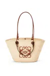 Loewe Anagram Basket Medium Bag In Iraca Palm And Calfskin