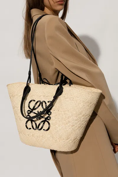 Loewe ‘anagram Basket' Shopper Bag In Sand