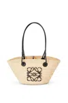 Loewe Small Anagram Basket Bag In Iraca Palm And Calfskin In Black