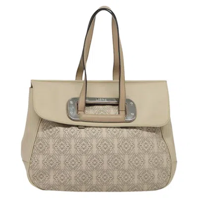 Pre-owned Loewe Anagram Beige Canvas Shoulder Bag ()