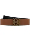 Loewe Men Caramel Leather Reversible Belt In Brown