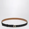 Loewe Women Anagram Leather Reversible Belt In Black