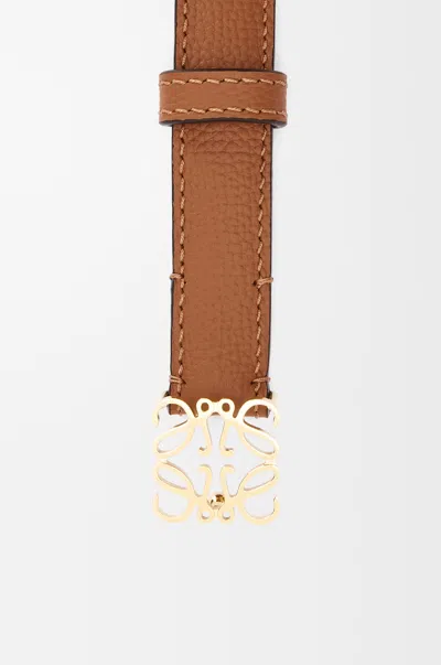 Loewe Anagram Belt In Pebble Grain Leather Skin Size:105 For Woman In Brown