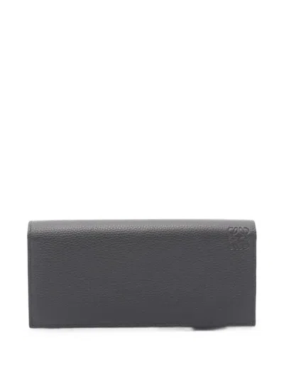 Pre-owned Loewe Anagram Bi-fold Wallet In Gray