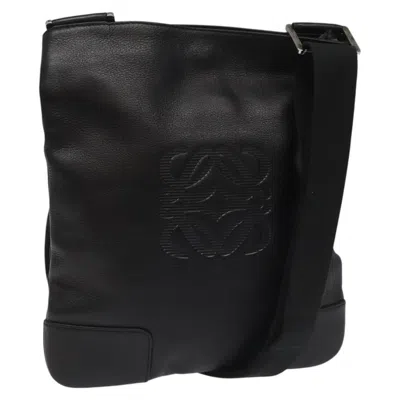 Pre-owned Loewe Anagram Black Leather Shoulder Bag ()