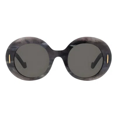 Loewe Anagram Black Oval Sunglasses In Purple