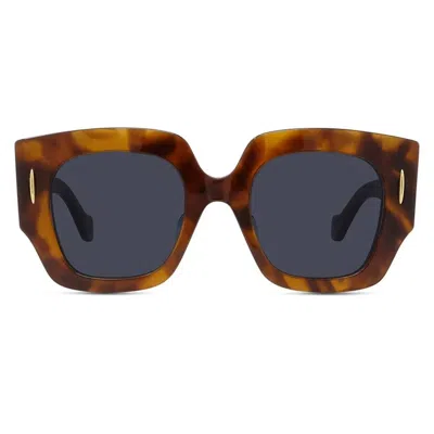 Loewe Anagram Blue Butterfly Ladies Sunglasses Lw40129u 53v 50 In Brown