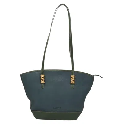 Pre-owned Loewe Anagram Blue Leather Shoulder Bag ()