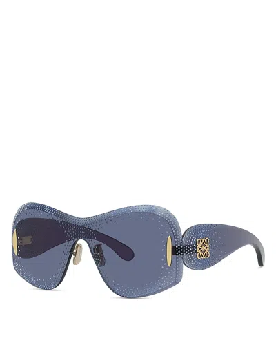 LOEWE ANAGRAM BLUE MASK SUNGLASSES, 144MM