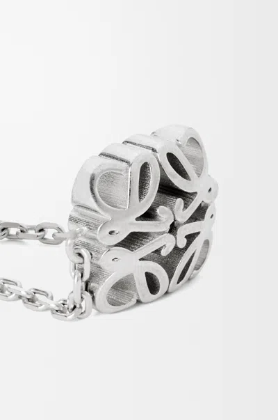 Loewe Anagram Bombé Bracelet In Sterling Silver For Woman In Metallic