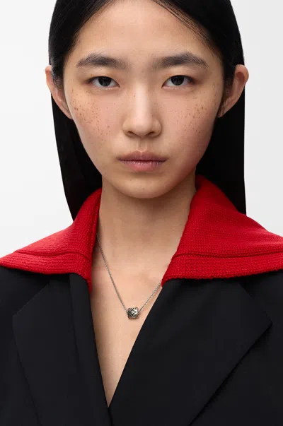 Loewe Anagram Bombé Necklace In Sterling Silver For Woman In Metallic