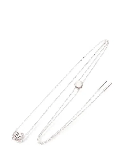 Pre-owned Loewe Anagram Bombé Necklace In Silver