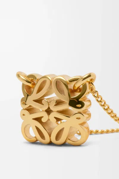 Loewe Anagram Bombé Pendant Necklace In Gold