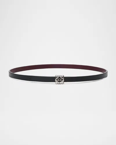 Loewe Anagram Bombe Reversible Calfskin Belt In Black