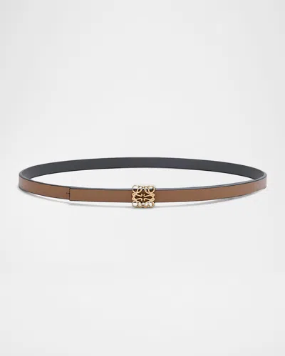 Loewe Anagram Bombe Reversible Calfskin Belt In Brown