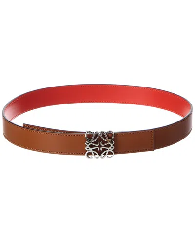 Loewe Anagram Bombe Reversible Leather Belt In Brown