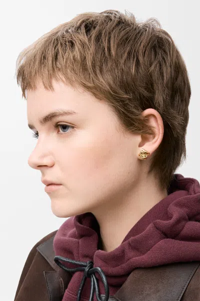 Loewe Anagram Bombé Stud Earrings For Woman In Metallic