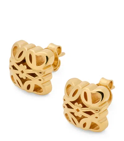Loewe Anagram Bombé Stud Earrings In Gold