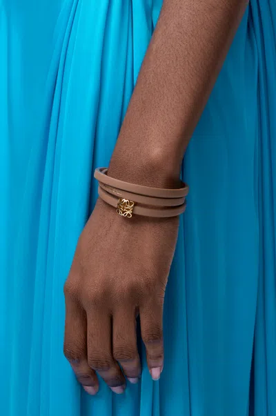 Loewe Gedrehtes Anagram Bombé Armband Aus Leder Grösse:m Für Frau In Neutral