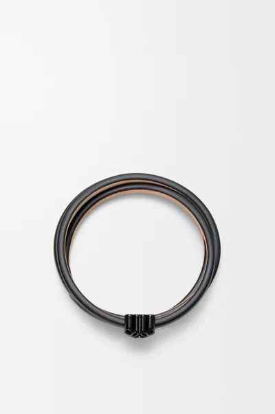 Loewe Gedrehtes Anagram Bombé Armband Aus Leder Grösse:m Für Frau In Neutral