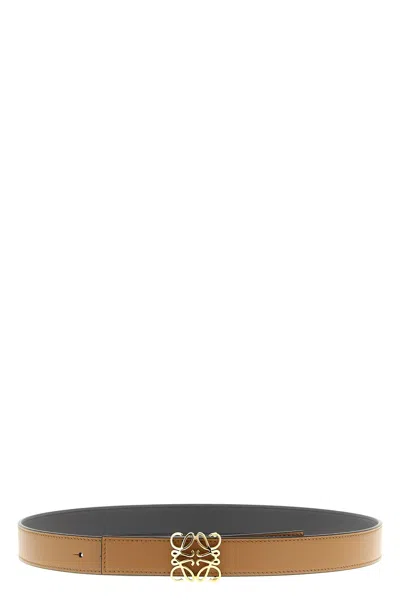 Loewe 'anagram Bombée' Reversible Belt In Brown