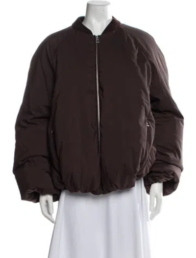 Pre-owned Loewe Anagram Bomber Jacket In Brown