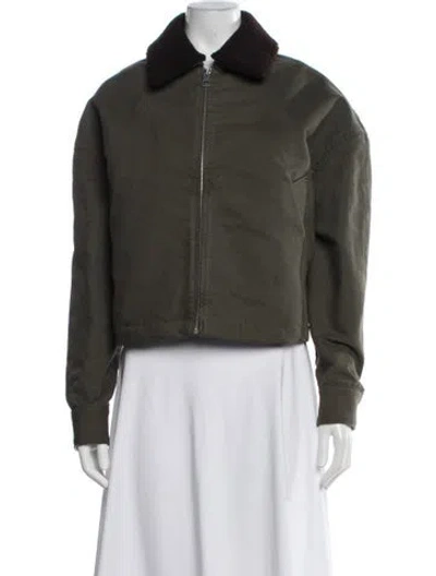 Pre-owned Loewe Anagram Bomber Jacket In Green