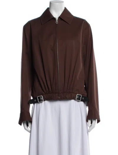 Pre-owned Loewe Anagram Bomber Jacket W/ Tags In Brown