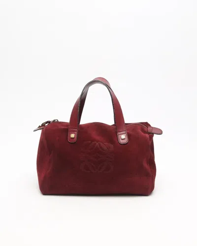 Loewe Anagram Boston Bag In Burgundy