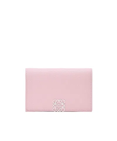 Loewe Anagram Brand Business Card Holder In Pink
