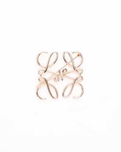 Loewe Anagram Brooch In Gold