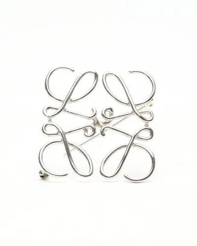 Loewe Anagram Brooch In Metallic