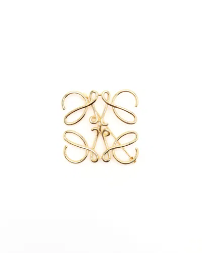 Loewe Anagram Brooch In Gold