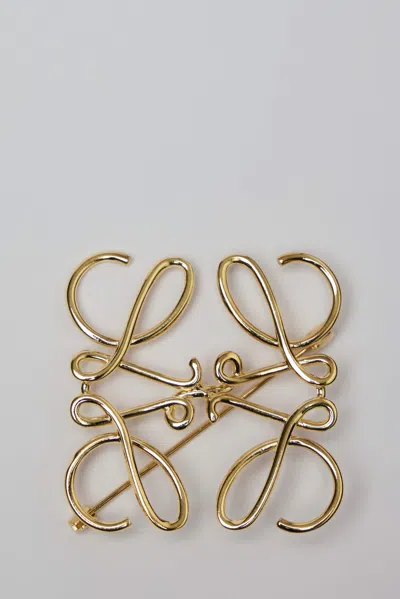 Loewe Anagram Brooch In Gold