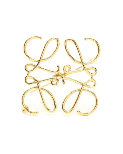 Loewe Anagram Brooch In Gold