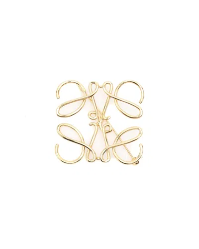 Loewe Anagram Brooch In Gold