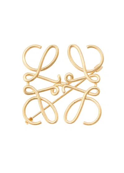 Loewe Anagram Brooch In Gold
