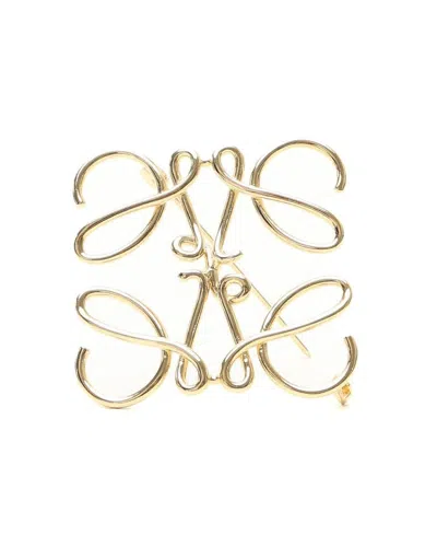 Loewe Anagram Brooch In Gold