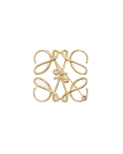 Loewe Anagram Brooch In Gold