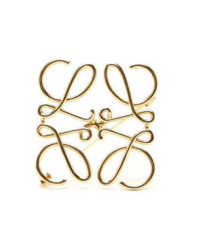 Loewe Anagram Brooch In Gold
