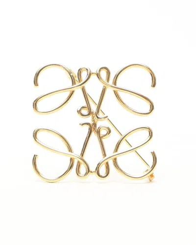 Loewe Anagram Brooch In Gold
