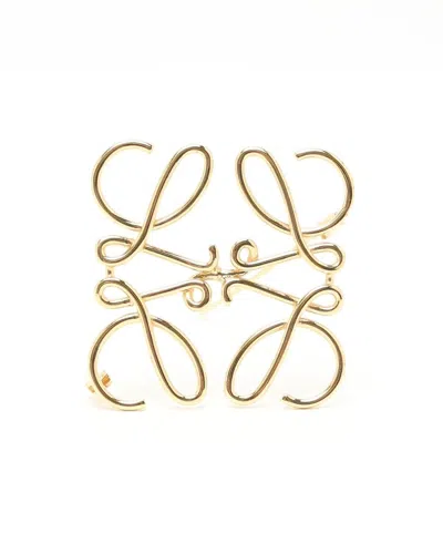 Loewe Anagram Brooch In Gold