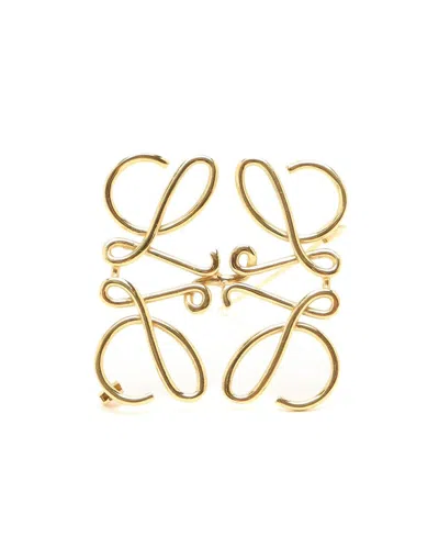 Loewe Anagram Brooch In Gold
