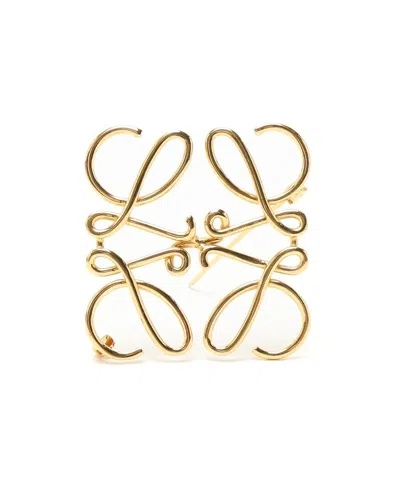 Loewe Anagram Brooch In Gold