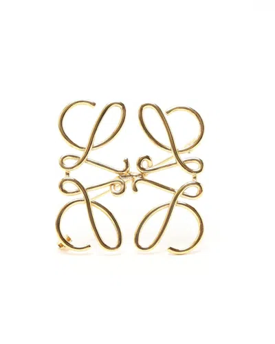 Loewe Anagram Brooch In Gold