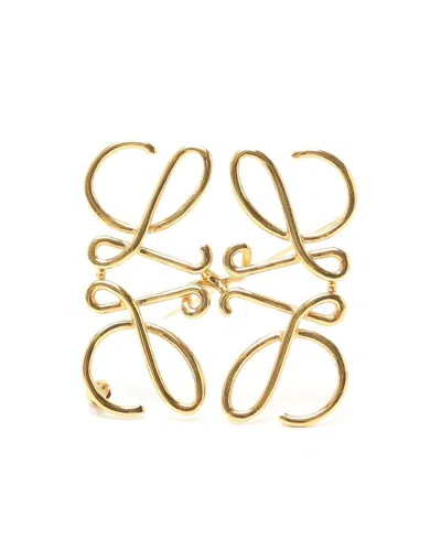 Loewe Anagram Brooch In Gold