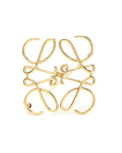Loewe Anagram Brooch In Gold